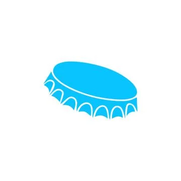 Beer bottle cap icon flat Stock Illustration