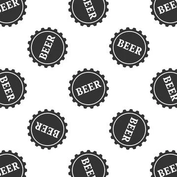 Beer bottle cap icon pattern on white background. Vector Illustration イラスト素材