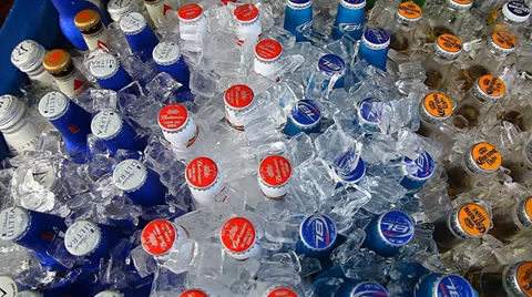 Beer Bottle Caps Stock Footage 36641224