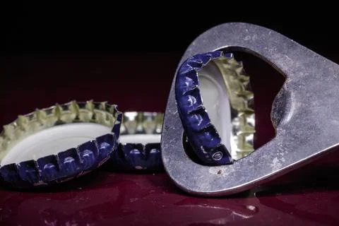 Beer bottle caps. Foto stock