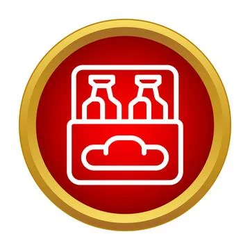Beer bottle carrier packaging with beverage bottles icon 스톡 일러스트