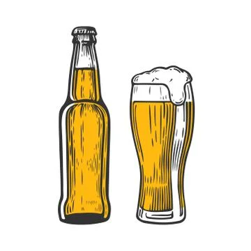 Beer bottle color Stock Illustration
