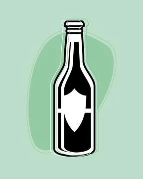 Beer bottle drink Stock Illustration