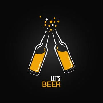 Beer bottle drink splash design background Stock Illustration