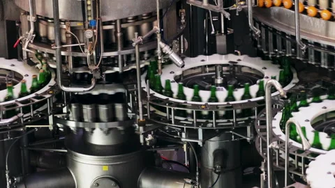 Beer Bottle filling Machine Stock Footage 224366006