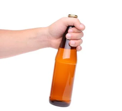 Beer bottle hand Stock Photos