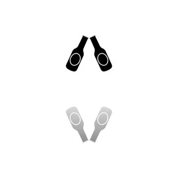 Beer bottle icon flat Stock Illustration