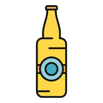 Beer bottle icon representing alcoholic beverage packaging Stock Illustration