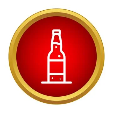 Beer bottle icon representing a refreshing alcoholic drink Stock Illustration
