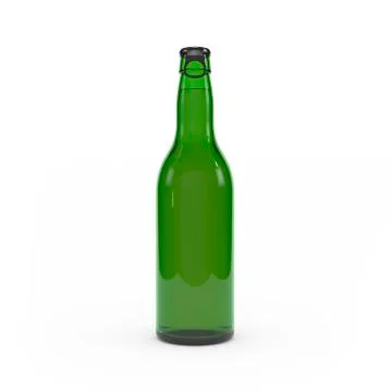 Beer bottle isolated 3d rendering Illustrazione stock