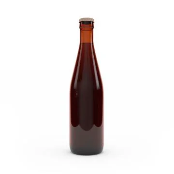Beer bottle isolated 3d rendering 库存插图