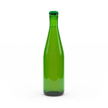 Beer bottle isolated 3d rendering Ilustración de archivo