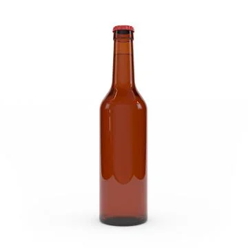 Beer bottle isolated 3d rendering Illustrazione stock