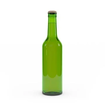 Beer bottle isolated 3d rendering Ilustración de archivo
