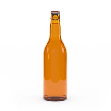 Beer bottle isolated 3d rendering Stock Illustration