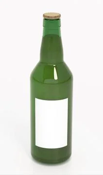 Beer bottle isolated on white background. 3D illustration Stock Illustration