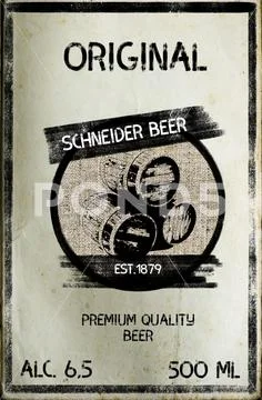 Beer bottle label PSD Template