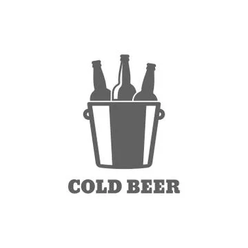 Beer bottle logo. Cold beer icon on white background Stock Illustration