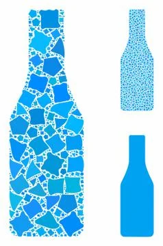 Beer bottle Mosaic Icon of Bumpy Pieces Stockillustratie