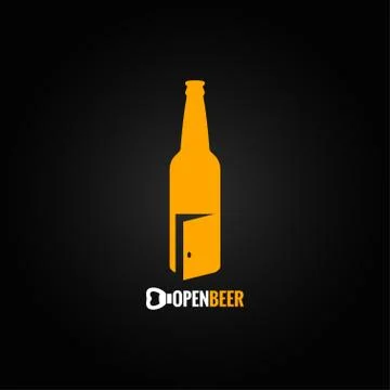 Beer bottle open concept background Stock Illustration