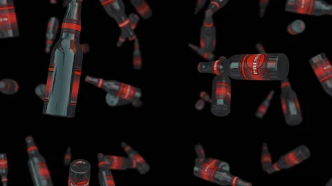 Beer bottle particle loop animation Stock Footage 146051072