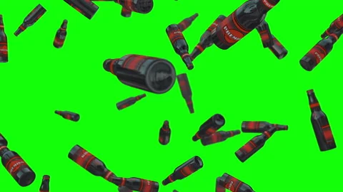 Beer bottle particle loop green screen animation Stock Footage 146051082