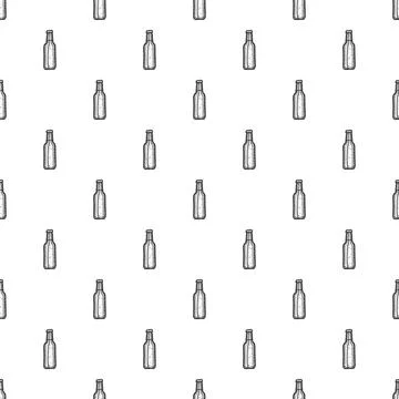 Beer bottle pattern seamless Stock Illustration