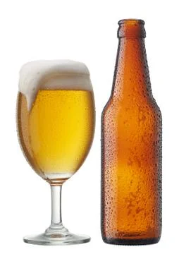 Beer with bottle Stock Photos