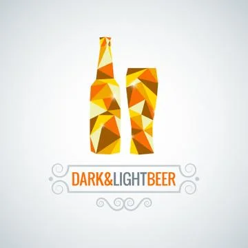 Beer bottle poly design vector background Stock Illustration