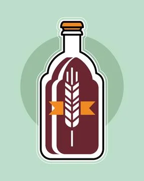 Beer bottle retro Stock Illustration