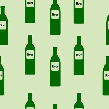 Beer bottle seamless pattern. 스톡 일러스트