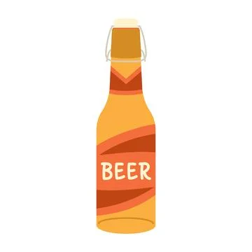 Beer bottle with simple design Stock Illustration