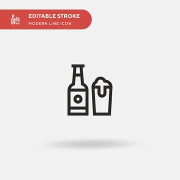 Beer Bottle Simple vector icon. Illustration symbol design template for web m Illustrazione stock