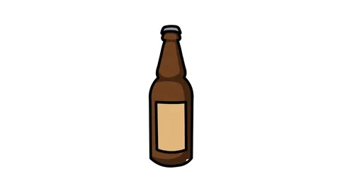 Beer bottle sketch background and 2d animation Vídeos de archivo 231320997
