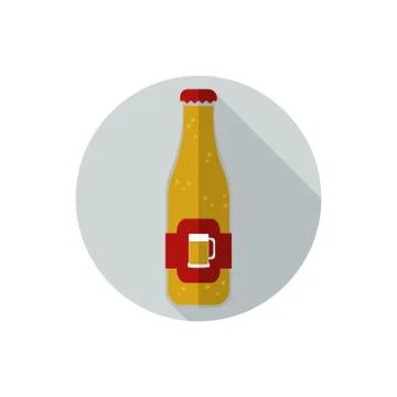 Beer bottle vector flat design Stock Illustration