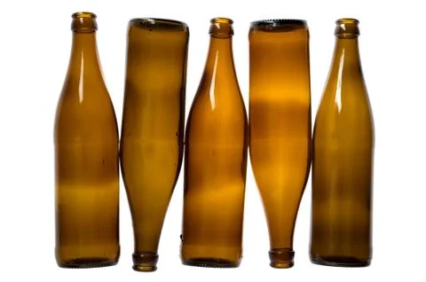 Beer bottle on white Stock Photos