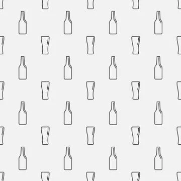Beer bottles and glasses pattern Stock Illustration