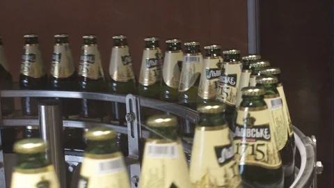 Beer Bottles on Assembly Line Stock Footage 103677599