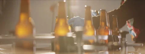 Beer bottles in a brewery Stock Footage 147357210