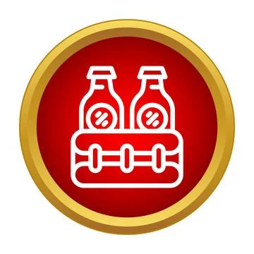 Beer bottles in carrier pack icon vector Stock Illustration