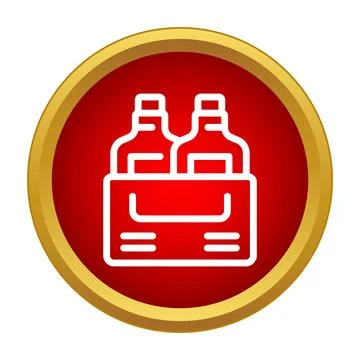 Beer bottles in a carrying case icon Stock Illustration