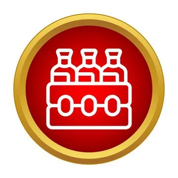 Beer bottles in crate vector icon design 库存插图