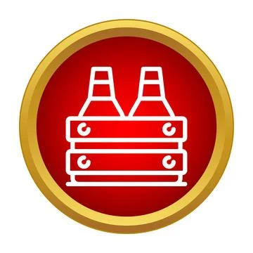 Beer bottles in crate vector icon design Stock Illustration