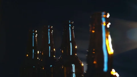 Beer bottles on a dark background 動画素材 73445127