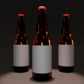 Beer bottles in dark Stock Illustration