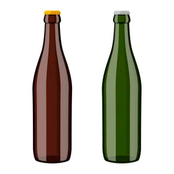Beer bottles isolated on white background. Vector illustration Stock Illustration