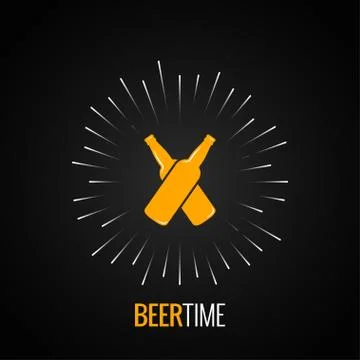 Beer bottles logo concept design background Stock Illustration