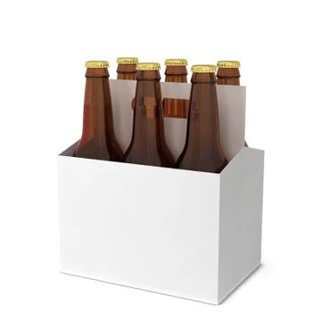 Beer bottles six pack Illustrazione stock