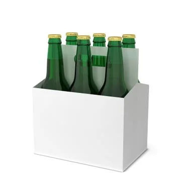 Beer bottles six pack Stock Illustration