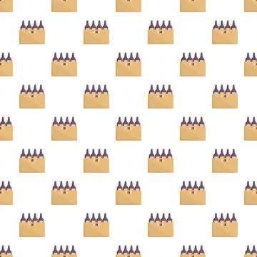 Beer bottles in six pack packaging seamless pattern 스톡 일러스트